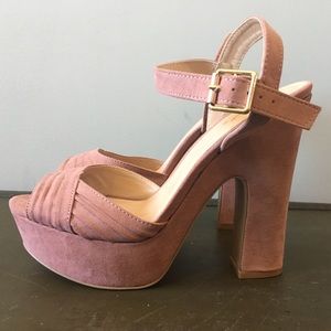 Dusty Pink Platform High Heels - 8